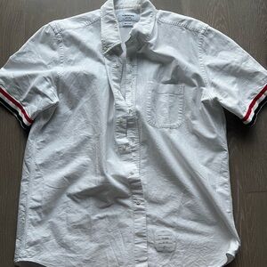 Thom Browne white short sleeve shirt